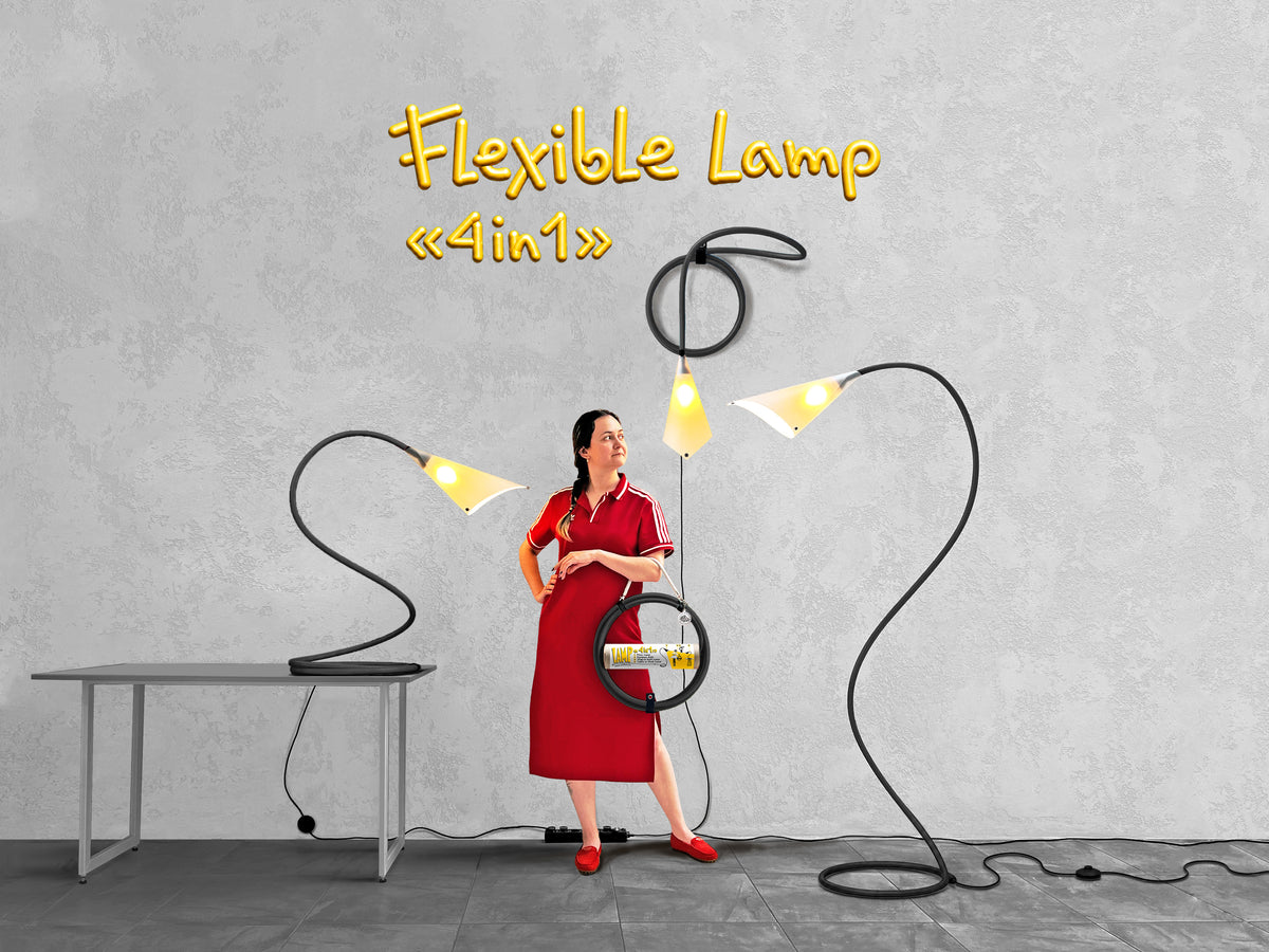 Gift-Ready Flexible Lamp 4-in-1 — Bend It into a Modern Floor Lamp, Table Lamp or Plug-In Wall Sconce + Ready-to-Give Gift